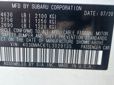 2020 Subaru Legacy Premium