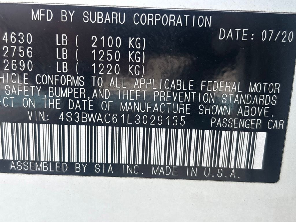 2020 Subaru Legacy Premium