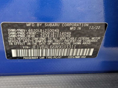 2022 Subaru WRX Limited