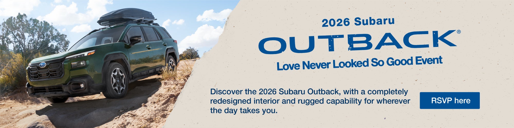 Subaru Outback driving on rugged terrain
