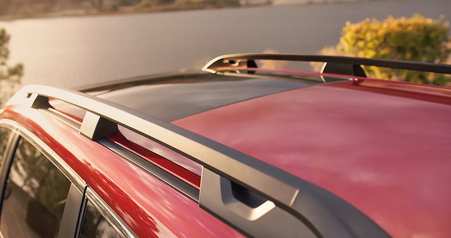 roof rails on a red subaru ascent