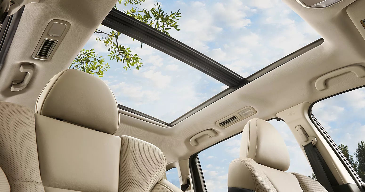 the interior shot of a sunroof on a subaru ascent