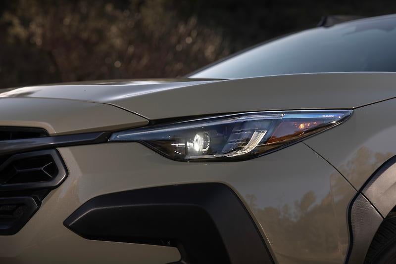 A close look at the front end of the crosstrek hybrid.
