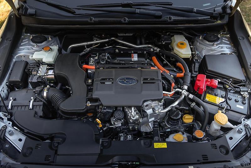 The engine of the subaru crosstrek hybrid.