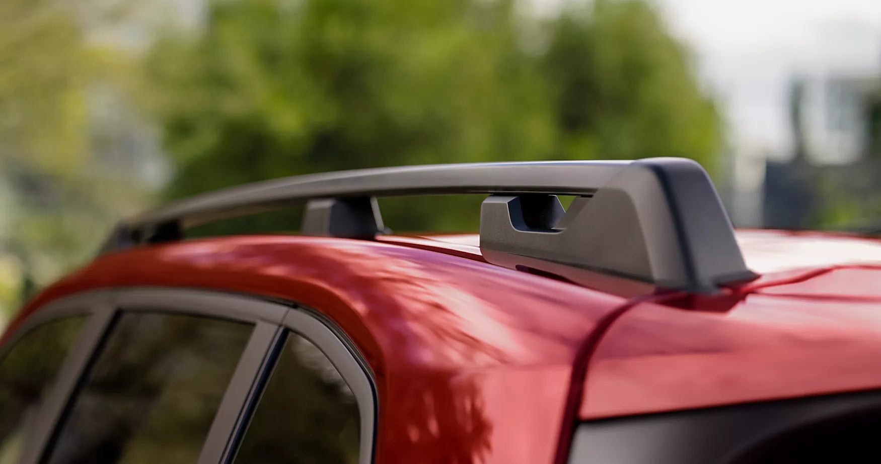 roof rails on a red 2025 forester