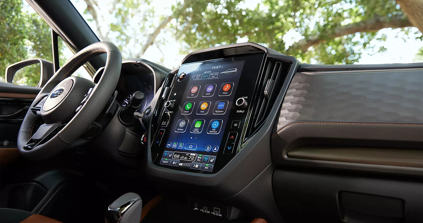 the interior view of the infotainment display of a forester