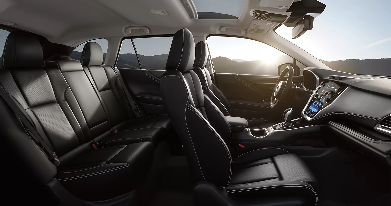 The interior design of a subaru outback.