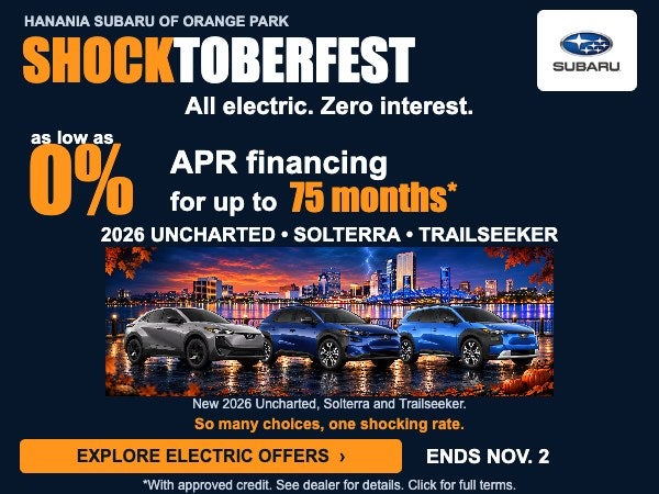 Shocktoberfest electric Subarus: as low as 0% APR