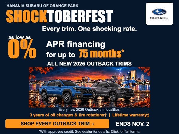 Shocktoberfest every Outback trim: as low as 0% APR